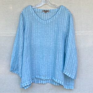 FLAX Gauzy Linen Sz L Blouse Shirt NWOT